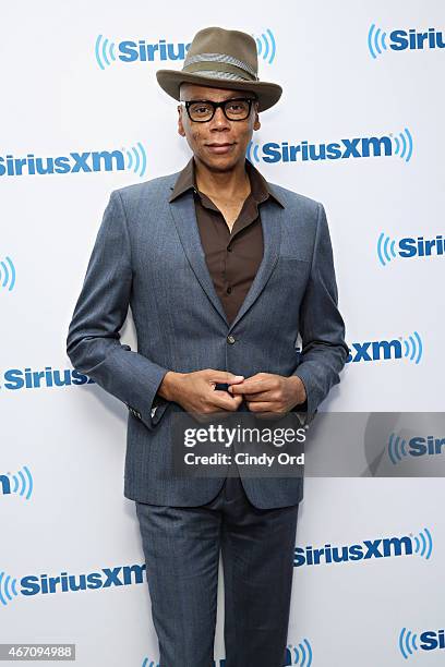 Personality RuPaul visits the SiriusXM Studios on March 20, 2015 in New York City.