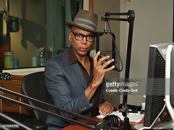 Personality RuPaul visits the SiriusXM Studios on March 20, 2015 in New York City.