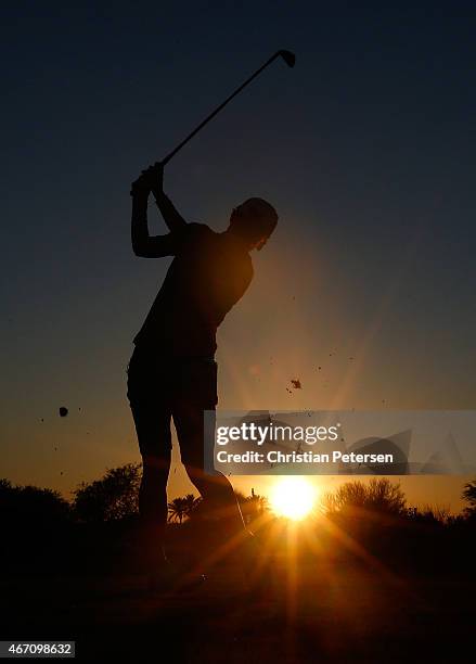 Na Yeon Choi of South Korea plays her second shot on the ninth hole during the second round of the LPGA Founders Cup at Wildfire Golf Club on March...