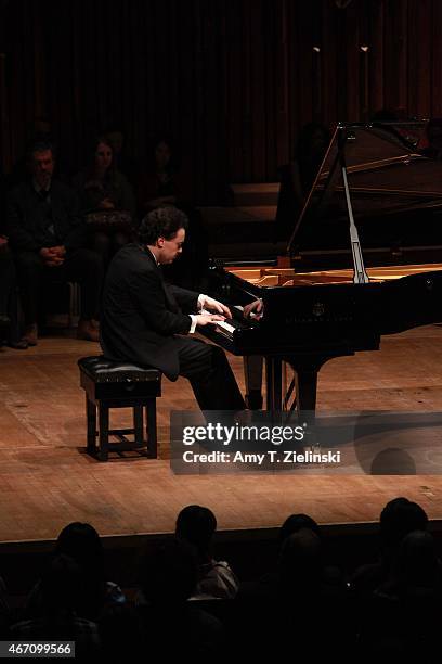 Russian concert pianist Evgeny Kissin performs a solo piano recital with works by composers Beethoven, Prokofiev, Chopin and Liszt at Barbican Centre...