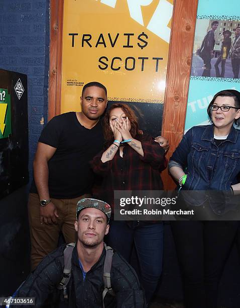 Guests attend Tumblr IRL Presents Travi$ Scott At SXSW, With Art By Marc Kalman And Corey Damon Black on March 20, 2015 in Austin, Texas.