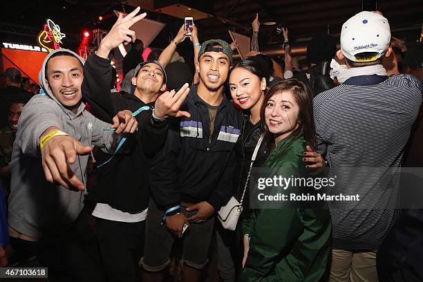 Guests attend Tumblr IRL Presents Travi$ Scott At SXSW, With Art By Marc Kalman And Corey Damon Black on March 20, 2015 in Austin, Texas.