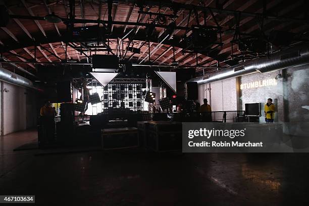 General view of atmosphere at Tumblr IRL Presents Travi$ Scott At SXSW, With Art By Marc Kalman And Corey Damon Black on March 20, 2015 in Austin,...