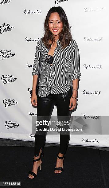 Blogger Aimee Song attends the Create & Cultivate's Speaker Celebration at The Line Hotel on March 20, 2015 in Los Angeles, California.