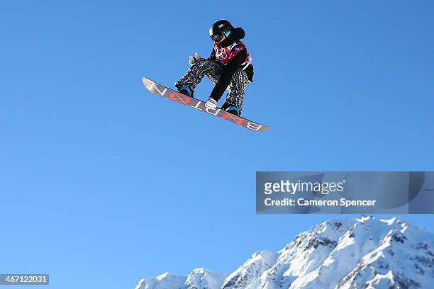 Peetu Piiroinen of Finland competes in the Men's Slopestyle Qualification during the Sochi 2014 Winter Olympics at Rosa Khutor Extreme Park on...