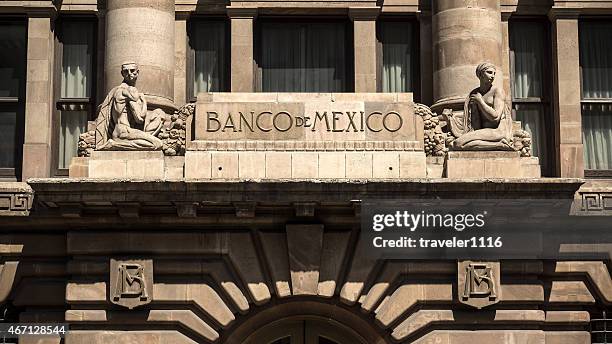 bank of mexico in mexico city - centrale bank stockfoto's en -beelden