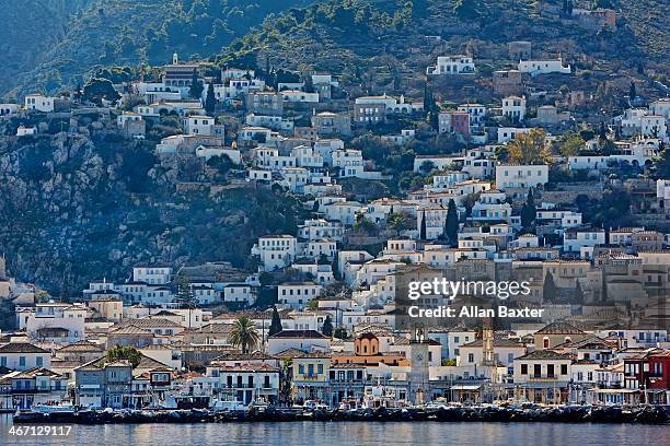 hydra town on the island of hydra - hydra greece fotos stockfoto's en -beelden