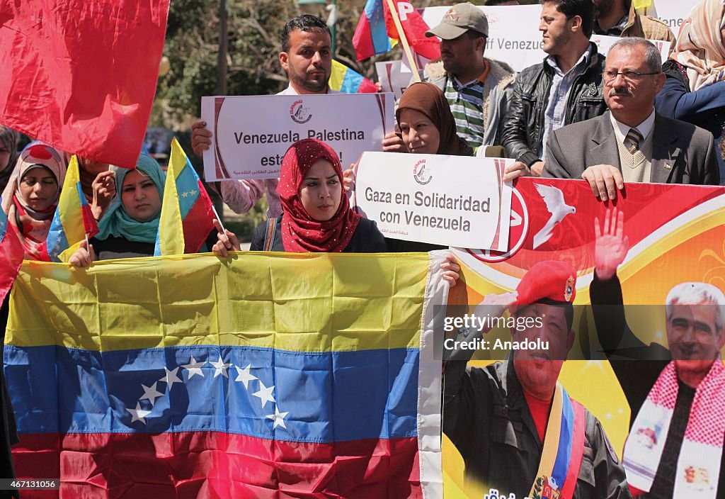 PFLP members stage solidarity demonstration with Venezuela in Gaza