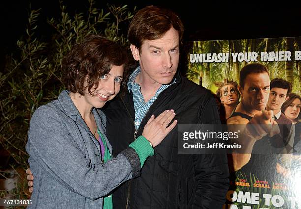 Kristen Schaal and Rob Huebel at the screening of "Welcome to the Jungle" on February 5, 2014 in Beverly Hills, California.