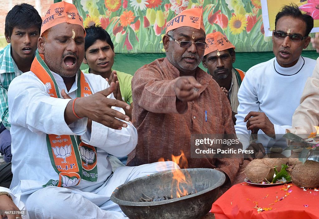 The BJP workers of Shri Krishna Sena were performing a Bhumi...