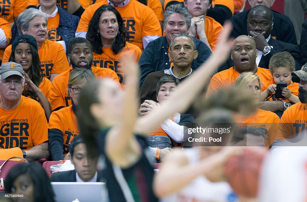 Obama Attends First Round of the Women's NCAA Tournament