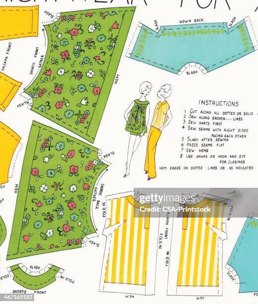 dressmaker's pattern - tailor stock illustrations