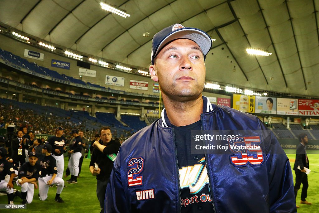 Jeter v Matsui Charity Baseball Game In Japan