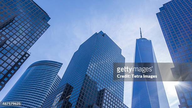 usa, new york state, new york city, world trade center, freedom tower - distretto finanziario di manhattan foto e immagini stock