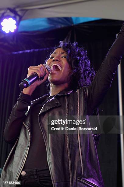 Singer Jessika Reynolds of James Davis performs at the AXE White Label Collective Party powered by SPIN at SXSW on March 21, 2015 in Austin, Texas.