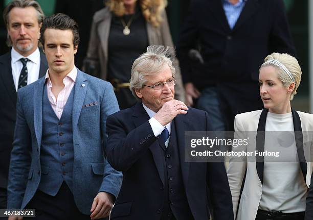 Actor William Roache with his son James Roache and daughter Verity Roache leaves Preston Crown Court after being found not guilty over historical...