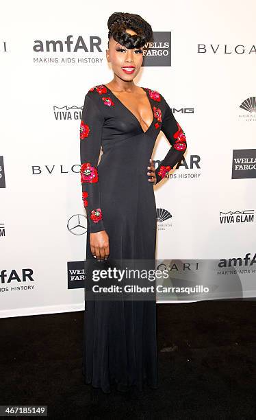 Folami attends the 2014 amfAR New York Gala at Cipriani Wall Street on February 5, 2014 in New York City.