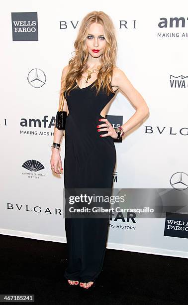 Actress Katharina Damm attends the 2014 amfAR New York Gala at Cipriani Wall Street on February 5, 2014 in New York City.