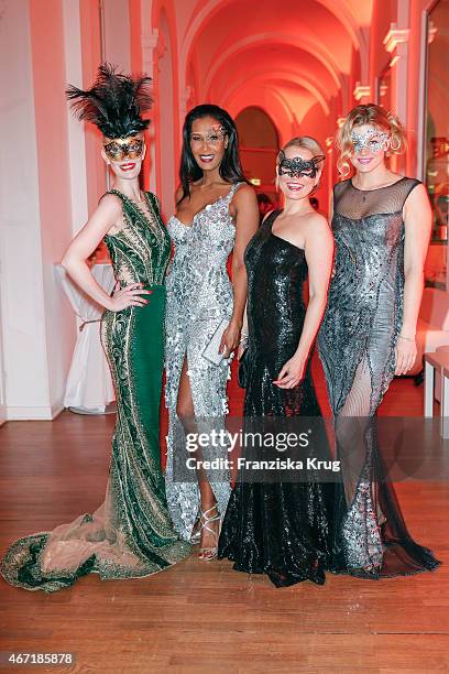 Mirja du Mont, Marie Amière, Nova Meierhenrich and Nina Bott attend the Bal Masque 2015 on March 21, 2015 in Hamburg, Germany.