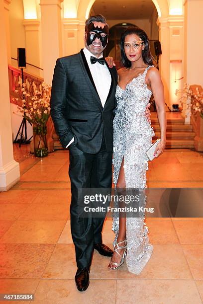 Mousse T. And Marie Amière attend the Bal Masque 2015 on March 21, 2015 in Hamburg, Germany.