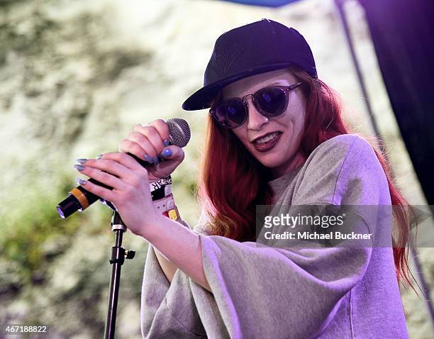 Zoe Silverman of ASTR performs at the Axe/Spin House during the 2015 SXSW Music, Fim + Interactive Festival at Cheer Up Charlie's on March 21, 2015...