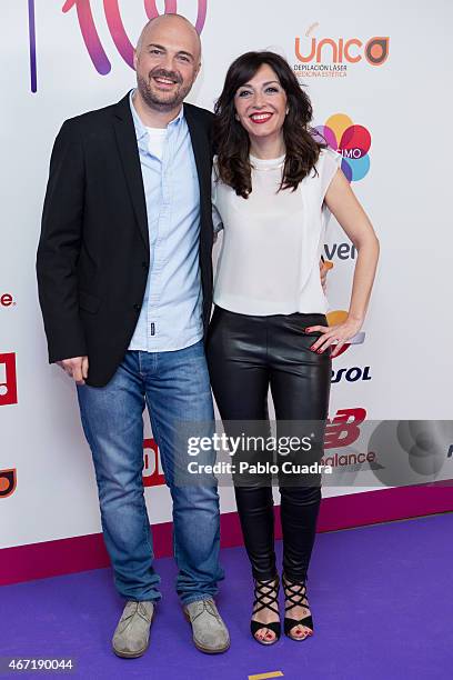 Javi Nieves and Mar Amate attend 'Cadena 100 por Etiopia' gala at Barclaycard Center on March 21, 2015 in Madrid, Spain.