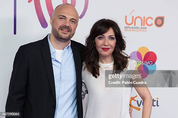 Javi Nieves and Mar Amate attend 'Cadena 100 por Etiopia' gala at Barclaycard Center on March 21, 2015 in Madrid, Spain.