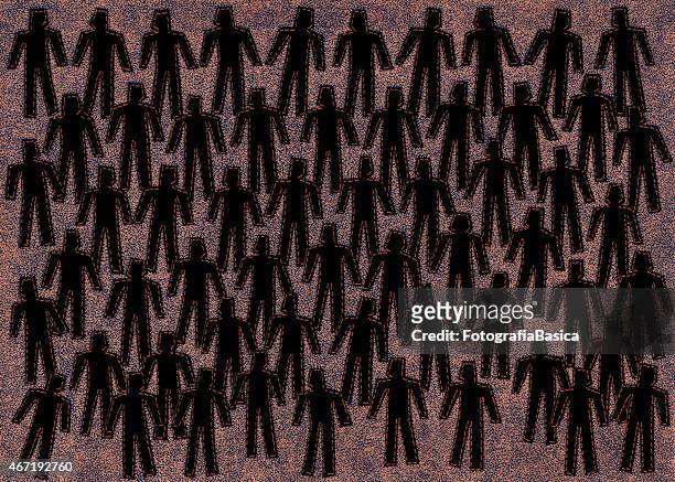 anonymous black crowd - fotografie stock illustrations