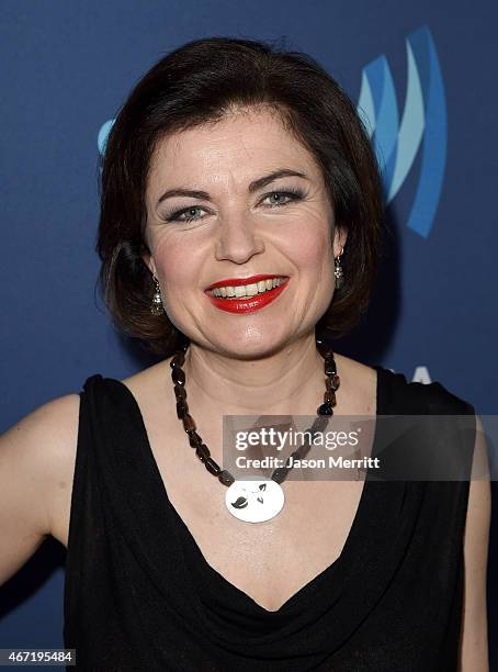 Journalist Jane Hill attends the 26th Annual GLAAD Media Awards at The Beverly Hilton Hotel on March 21, 2015 in Beverly Hills, California.