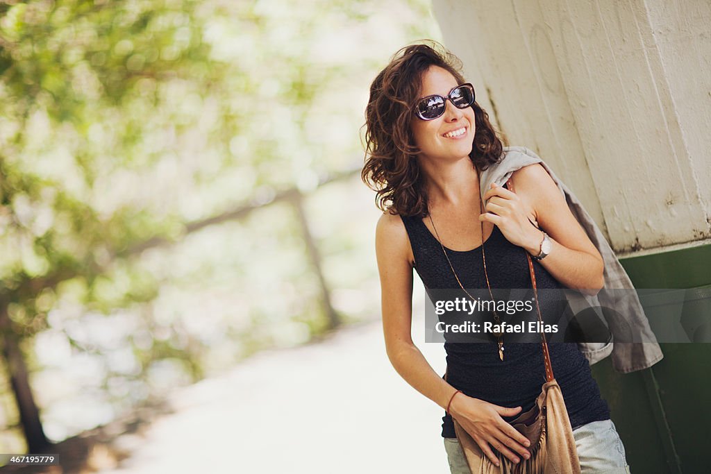 Pretty smiling woman outdoor