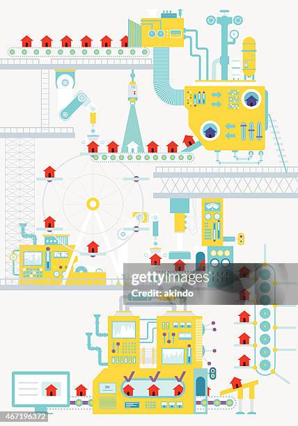 conveyor belt - warehouse background stock illustrations