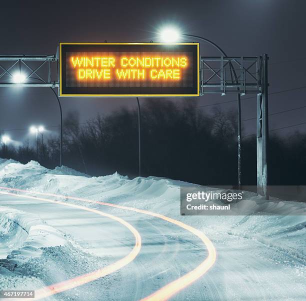 drive with care - slush ice stock pictures, royalty-free photos & images