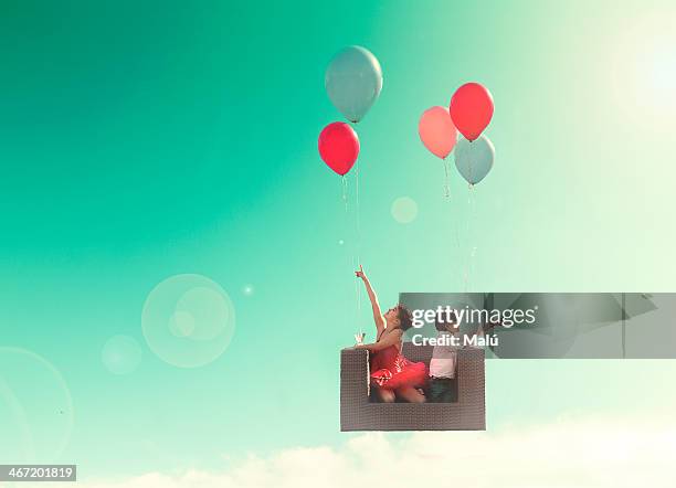 viaje en globo {explore}ballon trip - fliesen stock pictures, royalty-free photos & images