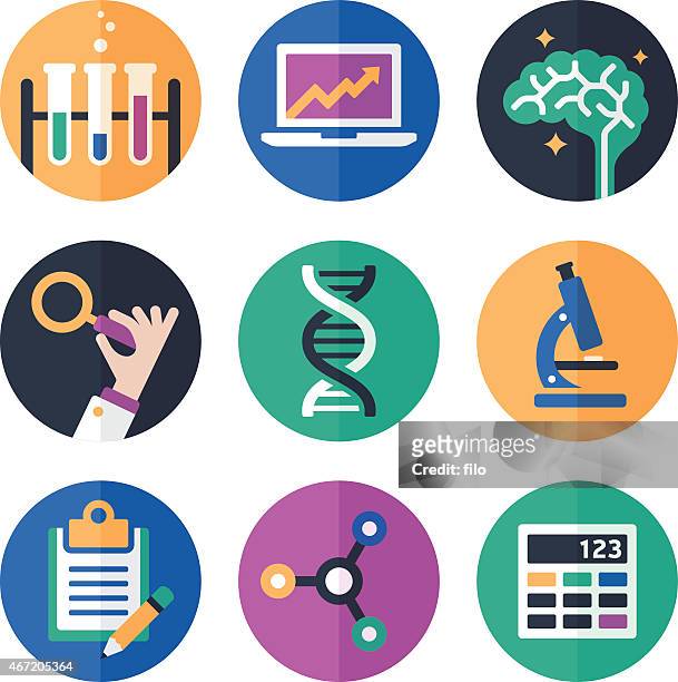 science symbols and icons - medical research stock illustrations