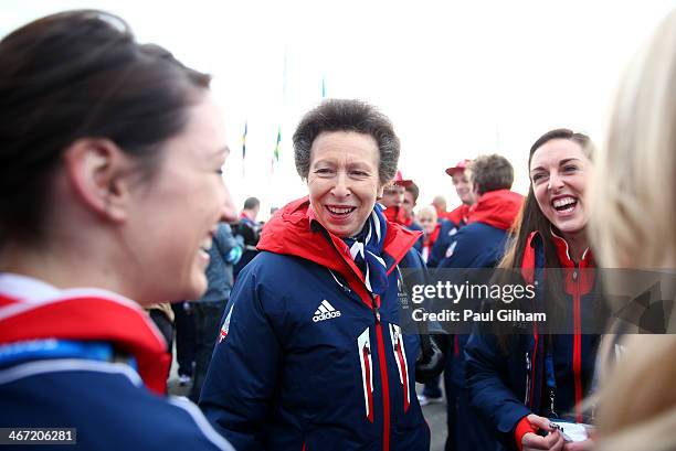 Princess Anne visits the Olympic Park ahead of the Sochi 2014 Winter Olympics on February 6, 2014 in Sochi, Russia.