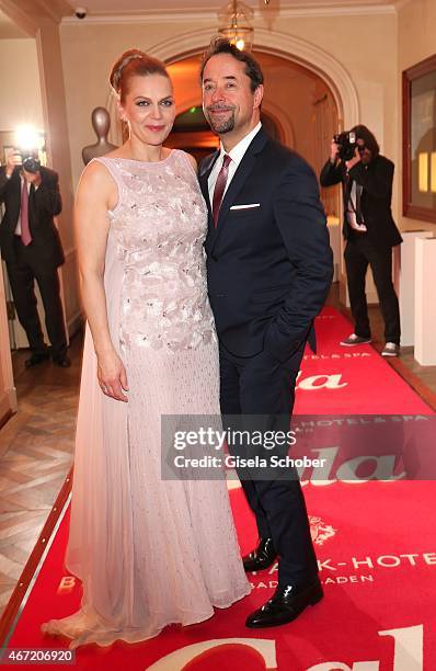 Jan-Josef Liefers and his wife Anna Loos during the Gala Spa Awards 2015 at Brenners Park-Hotel & Spa on March 21, 2015 in Baden-Baden, Germany.