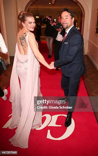 Jan-Josef Liefers and his wife Anna Loos during the Gala Spa Awards 2015 at Brenners Park-Hotel & Spa on March 21, 2015 in Baden-Baden, Germany.
