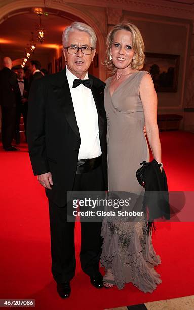 Frank Elstner and his wife Britta during the Gala Spa Awards 2015 at Brenners Park-Hotel & Spa on March 21, 2015 in Baden-Baden, Germany.