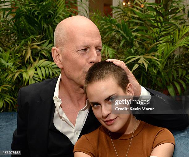 Bruce Willis and Tallulah Willis celebrate Bruce Willis' 60th birthday at Harlow on March 21, 2015 in New York City.