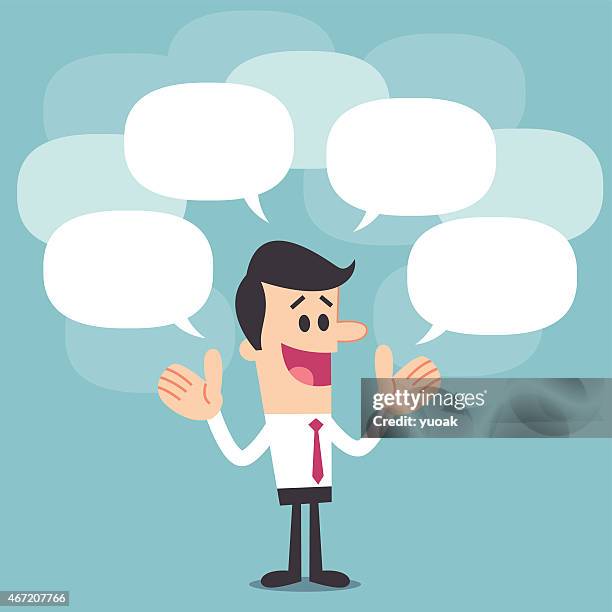 man talking - school debate stock illustrations