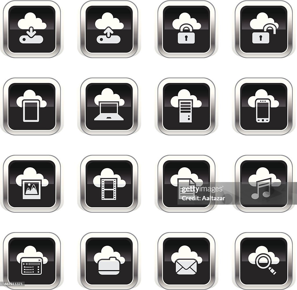 Supergloss icone-nero di Cloud Computing