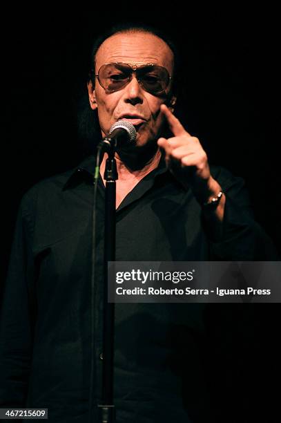 Italian musician and pop singer Antonello Venditti performs his concert at Europauditorium on February 3, 2014 in Bologna, Italy.