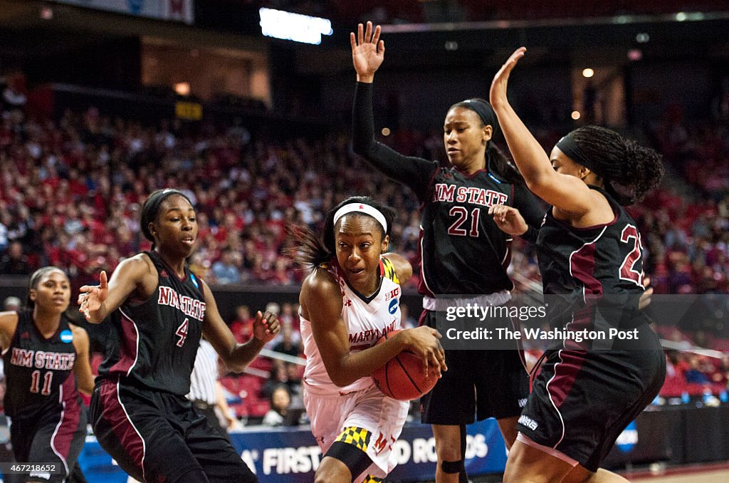 Maryland Terrapins vs New Mexico State Aggiesin the first round of the women's NCAA basketball tournament
