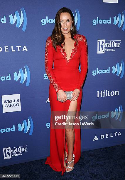 Actress Jessica McNamee attends the 26th annual GLAAD Media Awards at The Beverly Hilton Hotel on March 21, 2015 in Beverly Hills, California.