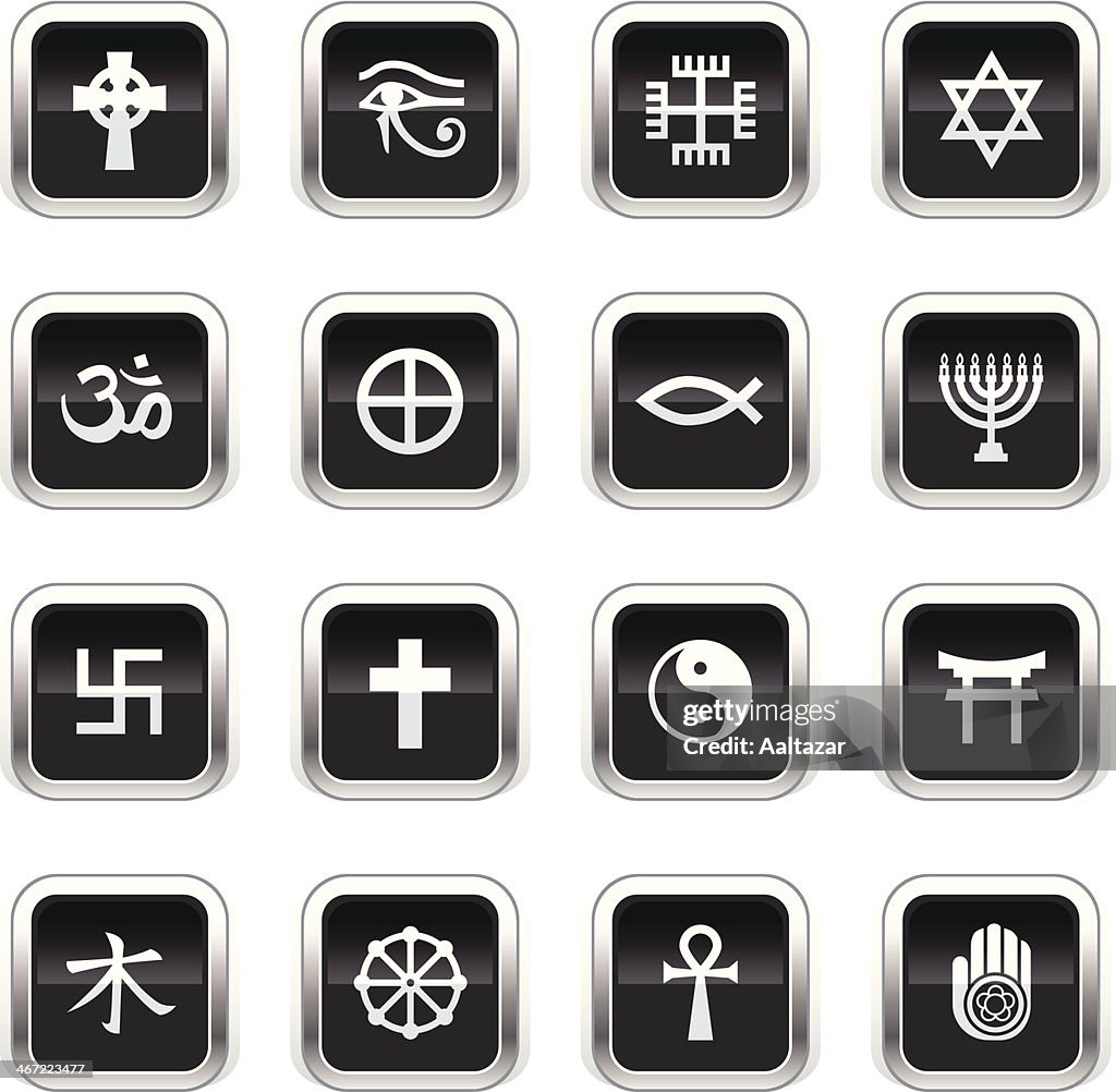Supergloss Black Icons - Religious Symbols