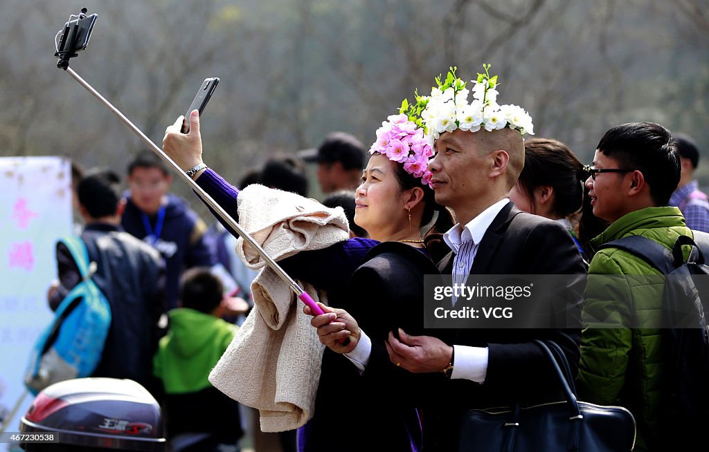 Tourists Visit Wuhan University To See The Cherry Blossom