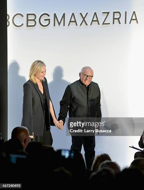 Designers Lubov Azria and Max Azria attend BCBGMAXAZRIA fashion show during Mercedes-Benz Fashion Week Fall 2014 at The Theatre at Lincoln Center on...