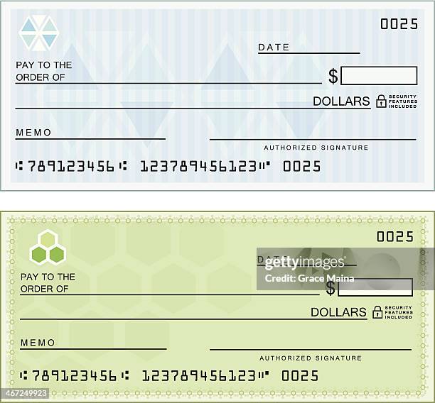 ilustraciones, imágenes clip art, dibujos animados e iconos de stock de cheques en blanco - cheque en blanco