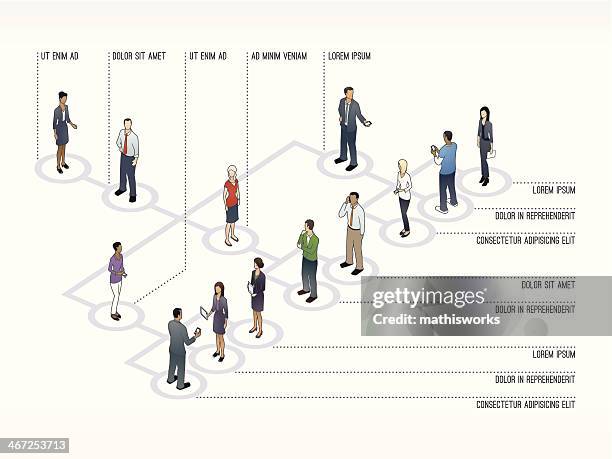 stockillustraties, clipart, cartoons en iconen met org chart slide template - kantoorpolitiek