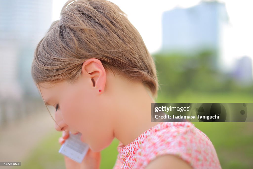 Woman talking on mobile phone